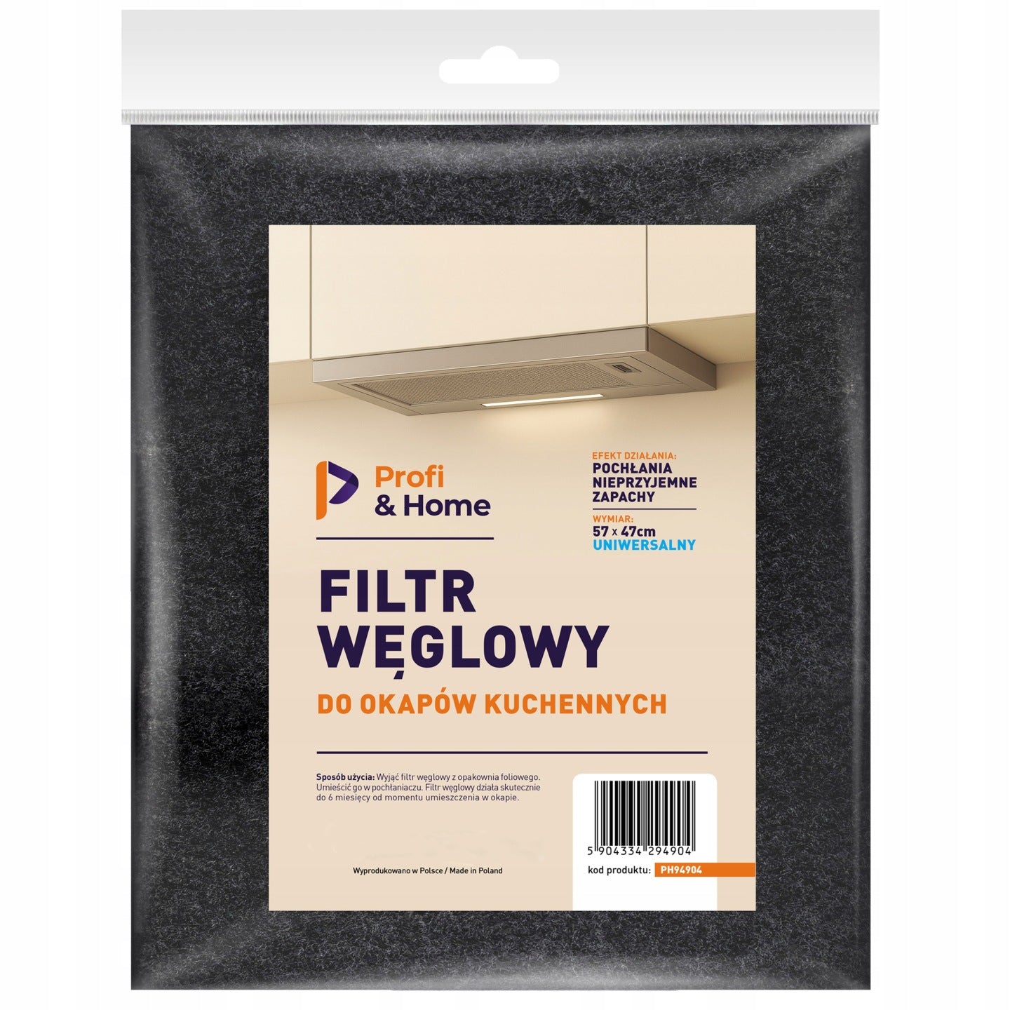 Filtr węglowy ProfiHome do okapu kuchennego 57x47cm UNIWERSALNY MATA DUŻY(Filtr węglowy ProfiHome do okapu kuchennego 57x47cm UNIWERSALNY MATA DUŻY)
