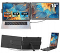Monitor przenośny do laptopa 14 FHD IPS, rozszerzenie ekranu przez USB-C i HDMI