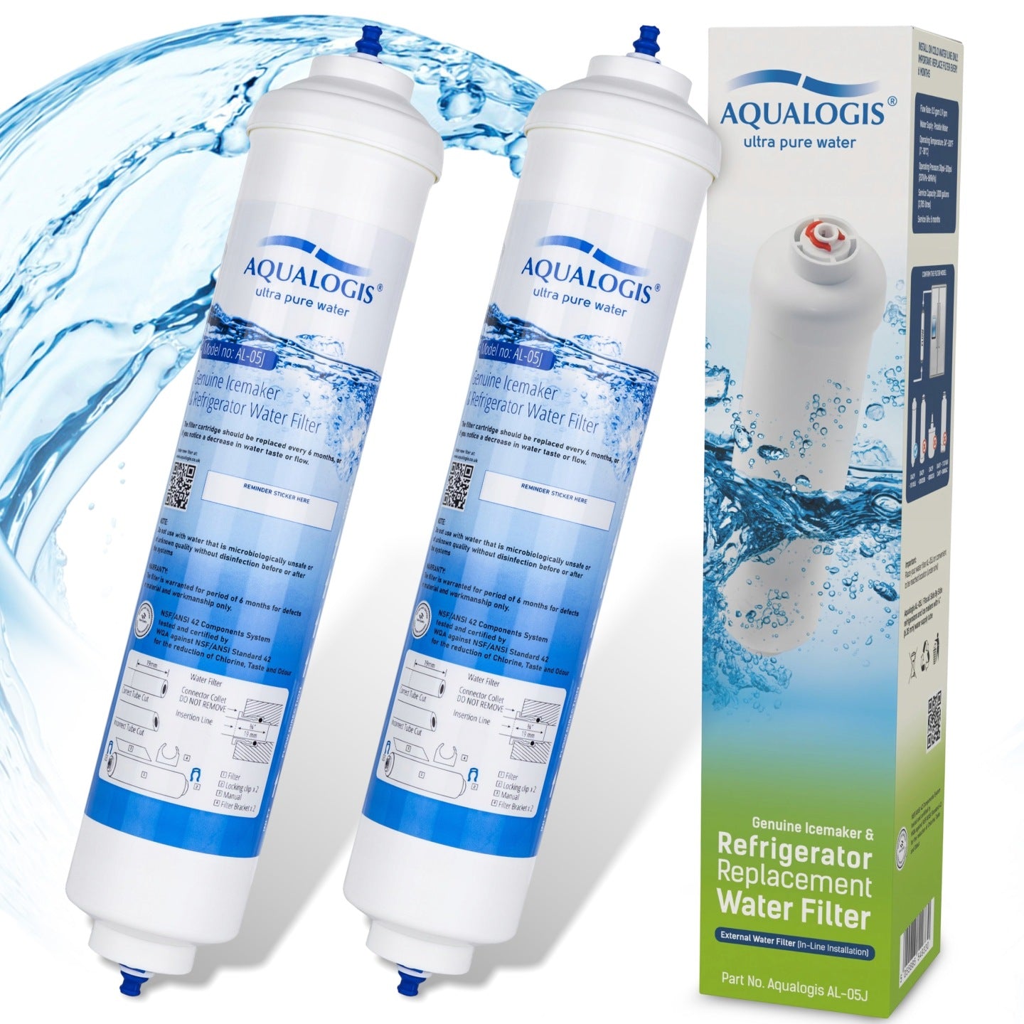 Aqualogis 2x FILTR WODY ZAMIENNIK DO LODÓWKI SAMSUNG DA29-10105J(2 szt./2x FILTR WODY ZAMIENNIK DO LODÓWKI SAMSUNG DA29-10105J)