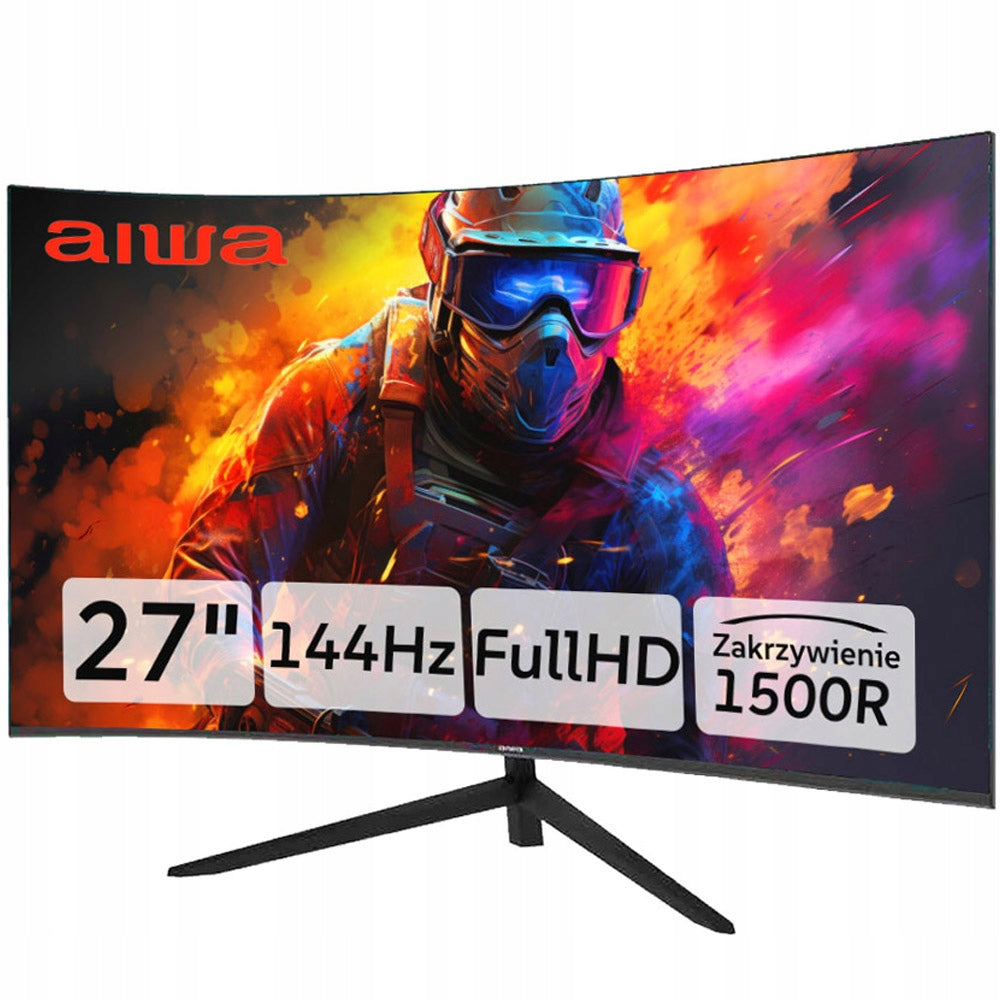 Aiwa Monitor gamingowy LCD AIWA 27 1920x1080 144Hz HDMI bezramkowy zakrzywiony(24 /Monitor gamingowy LCD AIWA 27 1920x1080 144Hz HDMI bezramkowy zakrzywiony)
