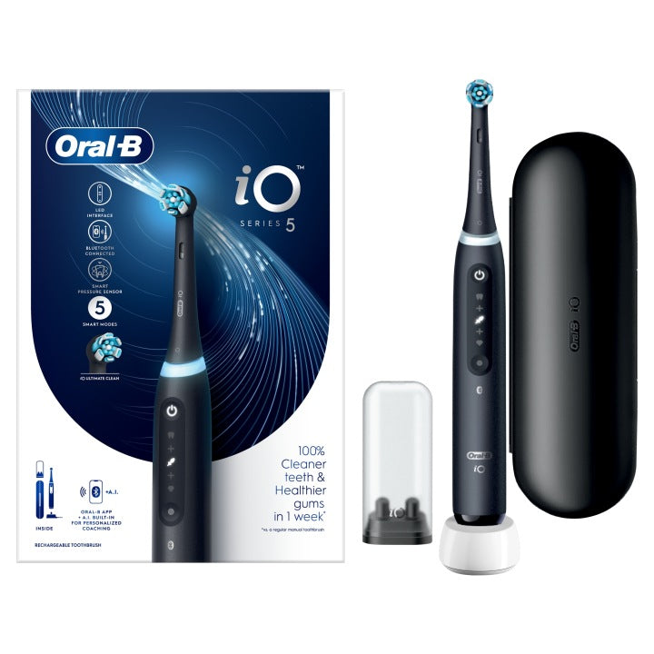 Oral-B Oral-B iO 5 Black Szczoteczka elektryczna (czarna), etui podróżne