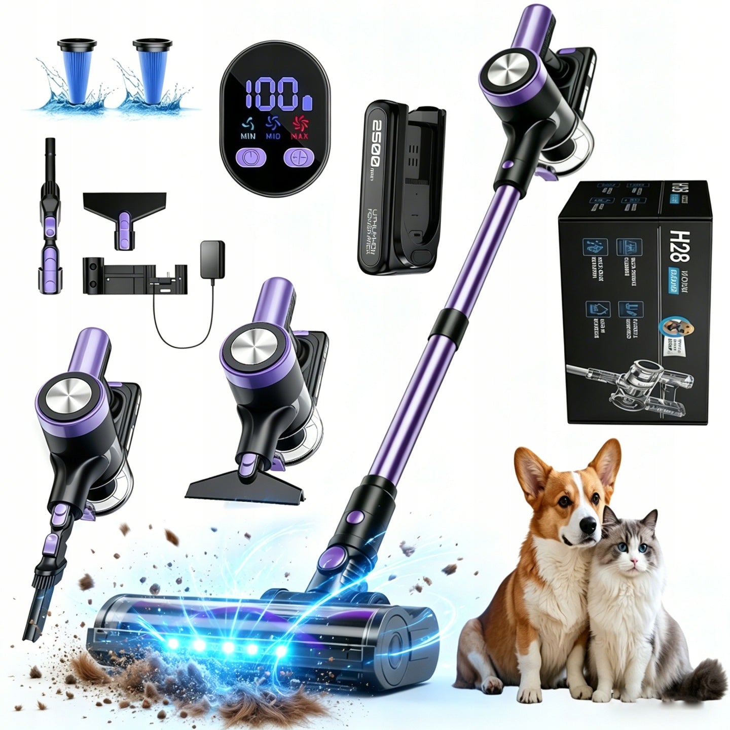 Odkurzacz bezprzewodowy pionowy ręczny H28 500w 46KPA