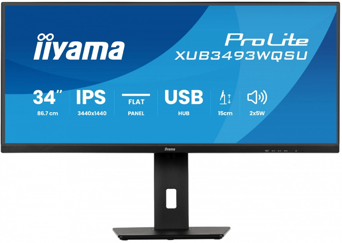 iiyama Monitor ProLite 34 cale XUB3493WQSU-B6 120Hz,1000:1,1ms, USB HUBx4, 2x5W,